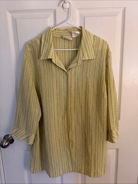 Appleseed's Pale Green Vertical-Strip Button-Down Shirt
